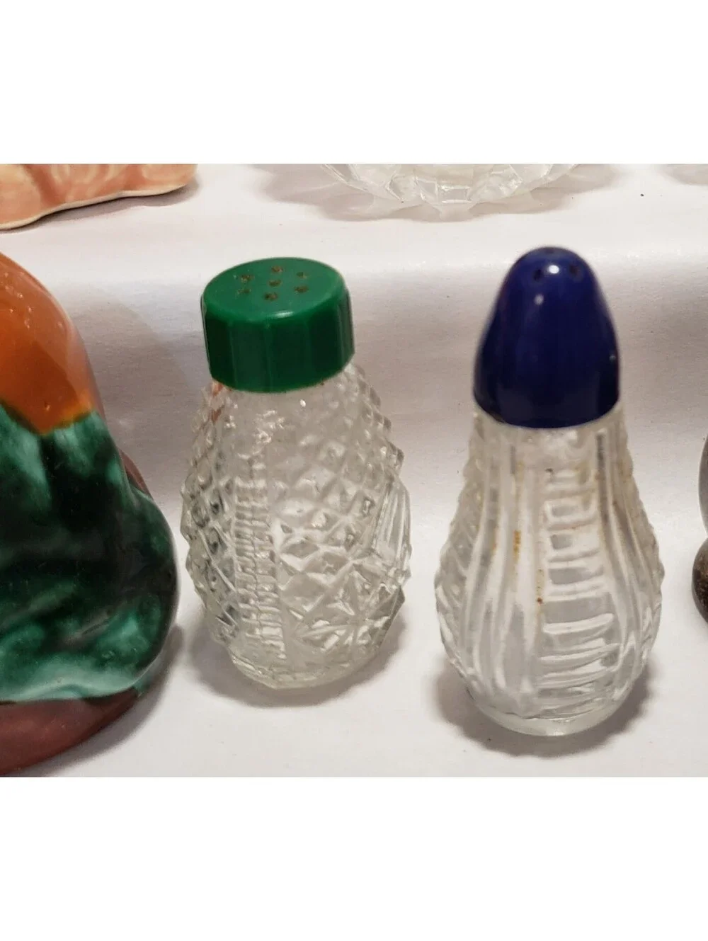 Vintage to New Salt & Pepper Lot 6 Pairs Kitsch Corn Cobs, Wood Acorns Glass
